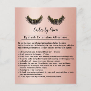 Prospectus 11,4 Cm X 14,2 Cm Lashes Eyelash Extension Salon Rose Gold Afcare