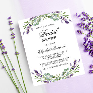 Prospectus 11,4 Cm X 14,2 Cm Lavande de douche nuptiale violette invitation bud