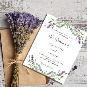 Prospectus 11,4 Cm X 14,2 Cm Lavender eucalyptus QR mariage invitation budgétai