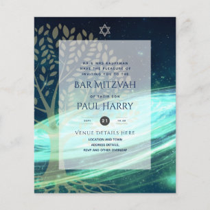 Prospectus 11,4 Cm X 14,2 Cm LeahG Elegant Chic Bar Mitzvah Juif Torah Chic