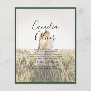 Prospectus 11,4 Cm X 14,2 Cm LeahG Emerald Forest Green Wedding INVITE