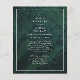 Prospectus 11,4 Cm X 14,2 Cm LeahG Emerald Green Feuilles de mariage Invitation