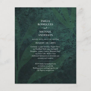 Prospectus 11,4 Cm X 14,2 Cm LeahG Emerald Green Feuilles de mariage Invitation