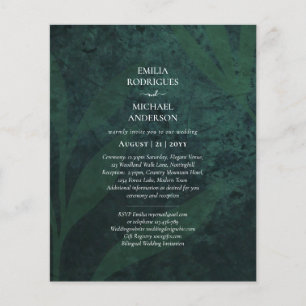 Prospectus 11,4 Cm X 14,2 Cm LeahG Emerald Green Feuilles de mariage Invitation