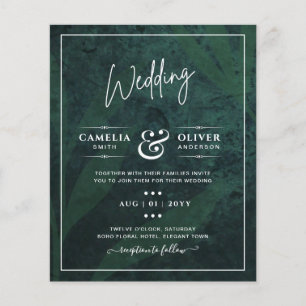 Prospectus 11,4 Cm X 14,2 Cm LeahG Emerald Green Feuilles de mariage Invitation