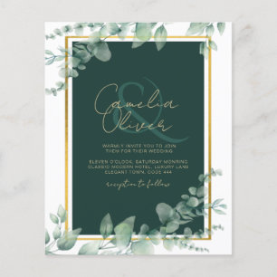 Prospectus 11,4 Cm X 14,2 Cm LeahG Eucalyptus Green Gold MARIAGE QR CODE