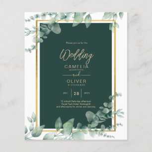 Prospectus 11,4 Cm X 14,2 Cm LeahG Eucalyptus Green Gold MARIAGE QR CODE