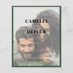 Prospectus 11,4 Cm X 14,2 Cm LeahG Green Purple WISTERIA Wedding INVITE