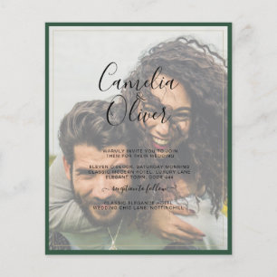 Prospectus 11,4 Cm X 14,2 Cm LeahG Green Purple WISTERIA Wedding INVITE