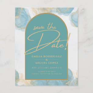 Prospectus 11,4 Cm X 14,2 Cm LeahG INK Verre de mer Turquoise Turquoise or INVI