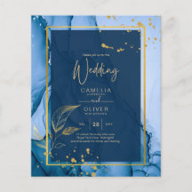 LeahG® Mariage Encre Alcoholique Bleu Marine Doré