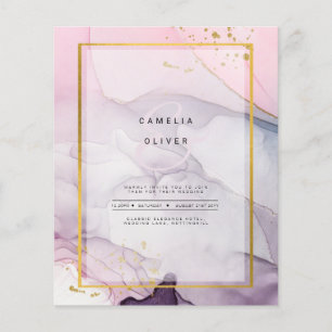 Prospectus 11,4 Cm X 14,2 Cm LeahG Rose violet lavande Or ENCRE de mariage INVI