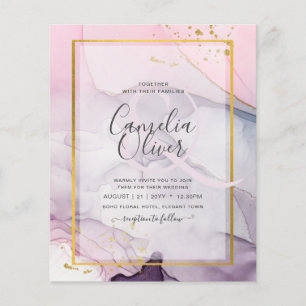 Prospectus 11,4 Cm X 14,2 Cm LeahG Rose violet lavande Or ENCRE de mariage INVI