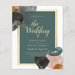 Prospectus 11,4 Cm X 14,2 Cm Leahg TURQUOISE TONNES DE TERRE MARIAGE INVITE QR 