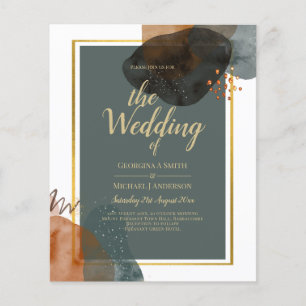 Prospectus 11,4 Cm X 14,2 Cm Leahg TURQUOISE TONNES DE TERRE MARIAGE INVITE QR 