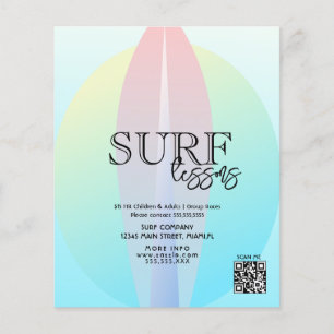 Prospectus 11,4 Cm X 14,2 Cm Leçon de surf Adulte Enfants Entreprise 