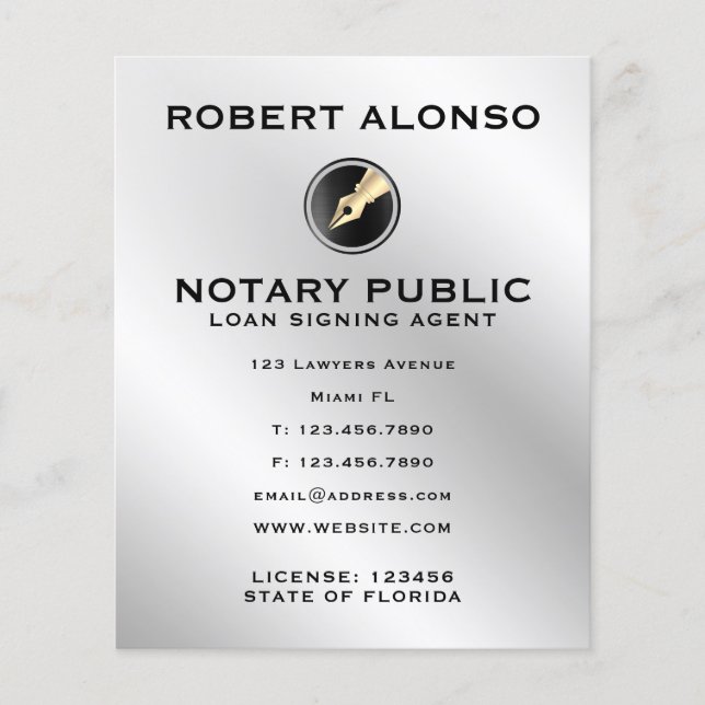 Prospectus 11,4 Cm X 14,2 Cm Légère surface fausse métallique avec logo (Devant)