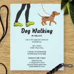 Prospectus 11,4 Cm X 14,2 Cm Legs And A Cute Brown Dog - Dog Walking Business<br><div class="desc">Promote your dog walking business with the help of this cute design by Destei. The illustration features woman's legs that are walking forward. She is wearing black leggings and green sneakers. There is also a cute little brown dog who is wearing a red collar and a leash. The background color...</div>