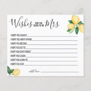 Prospectus 11,4 Cm X 14,2 Cm Lemons veut que le Bientôt être la carte de Mme