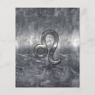 Prospectus 11,4 Cm X 14,2 Cm Leo Zodiac Sign in Grunge Distressed Style