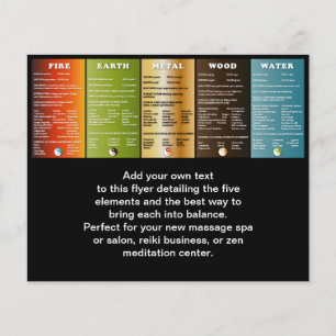 Prospectus 11,4 Cm X 14,2 Cm Les cinq éléments