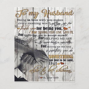 Prospectus 11,4 Cm X 14,2 Cm Lettre À Mon Mari, Belle Citations Cadeau