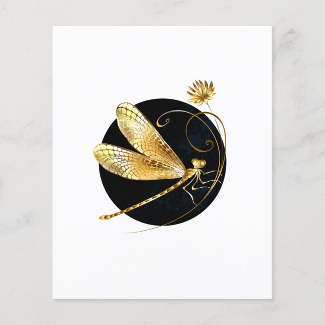 Prospectus 11,4 Cm X 14,2 Cm libellule d'or en cercle noir (Devant)