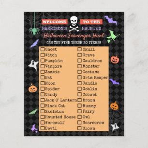 Prospectus 11,4 Cm X 14,2 Cm Liste de chasse à l'halloween pour enfants mignons
