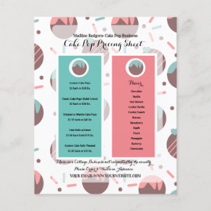 Prospectus 11,4 Cm X 14,2 Cm Liste de prix de logo d'entreprise de Cake Pop