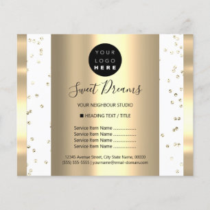 Prospectus 11,4 Cm X 14,2 Cm Liste de prix de maquillage de beauté du logo pers