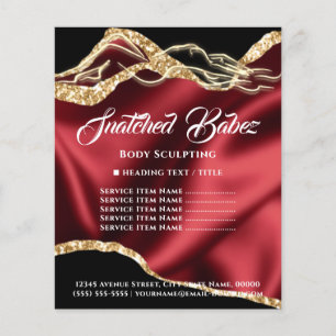 Prospectus 11,4 Cm X 14,2 Cm Liste de prix Logo Sculpture SPA Soins du Corps Or