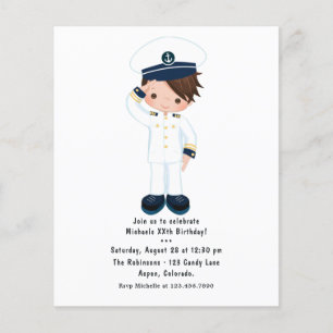 Prospectus 11,4 Cm X 14,2 Cm Little Navy Boy Nautical Birthday Party