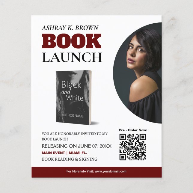 Prospectus 11,4 Cm X 14,2 Cm Livre Lancement Dépliant modifiable (Devant)