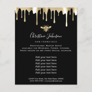 Prospectus 11,4 Cm X 14,2 Cm logo abeille sur le prospectus arrière - plan noir