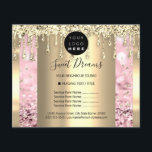 Prospectus 11,4 Cm X 14,2 Cm Logo Beauty Maquillage Nails Liste de prix Gold Bl<br><div class="desc">florenceK collection de salon de beauté de luxe</div>