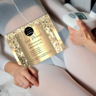 Prospectus 11,4 Cm X 14,2 Cm Logo Beauty Maquillage Nails Liste de prix Gold Pa