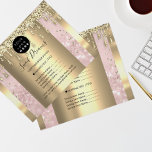 Prospectus 11,4 Cm X 14,2 Cm Logo Beauty Maquillage Nails Liste de prix Or Rose<br><div class="desc">florenceK collection de salon de beauté de luxe</div>