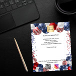 Prospectus 11,4 Cm X 14,2 Cm Logo commercial Patriotic USA qr code instagram<br><div class="desc">Personnalisez et ajoutez votre logo,  nom,  adresse,  votre texte,  votre propre code QR à votre compte instagram. Arrière - plan blanc,  décoré de ballons aux couleurs patriotiques des Etats-Unis,  rouge,  bleu et blanc avec rayures et étoiles.</div>