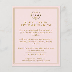 Prospectus 11,4 Cm X 14,2 Cm Logo d'affaires élégant rose vif