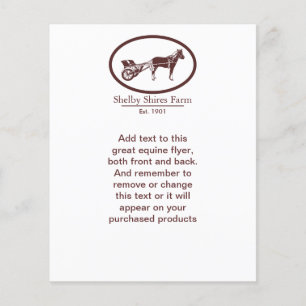 Prospectus 11,4 Cm X 14,2 Cm Logo de cheval et de buggy