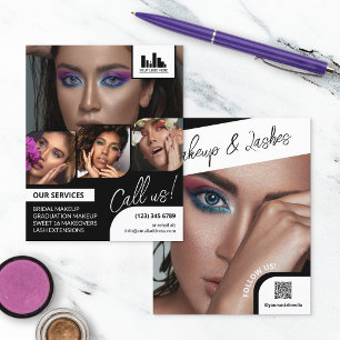 Prospectus 11,4 Cm X 14,2 Cm Logo de collage de photos rétro QR Maquillage Prom