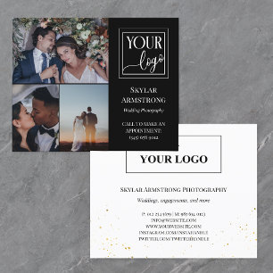 Prospectus 11,4 Cm X 14,2 Cm Logo de collage photo noir photographe professionn