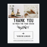 Prospectus 11,4 Cm X 14,2 Cm Logo de la branche Berry vintage et photos Command<br><div class="desc">Merci pour votre commande insérer carte pour les produits que vous envoyez à vos clients. Les cartes de remerciement de petite entreprise en blanc personnalisées avec votre logo et deux photos de votre produit. Ajoutez un code de réduction, les médias sociaux, et des informations supplémentaires sur le dos. Carte d'insertion...</div>