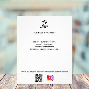 Prospectus 11,4 Cm X 14,2 Cm Logo de l'entreprise code qr instagram texte perso
