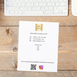 Prospectus 11,4 Cm X 14,2 Cm Logo de l'entreprise code qr instagram texte perso<br><div class="desc">Fond blanc. Personnalisez et ajoutez votre logo,  nom,  adresse,  votre texte,  votre propre code QR à votre compte instagram. Vous pouvez également ajouter du texte au verso.</div>