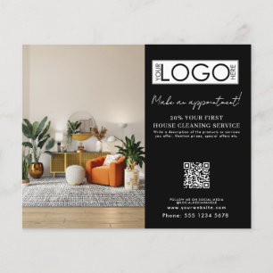 Prospectus 11,4 Cm X 14,2 Cm Logo de l'entreprise de nettoyage de maison