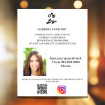 Prospectus 11,4 Cm X 14,2 Cm Logo de l'entreprise photo qr code instagram blanc<br><div class="desc">Personnalisez et ajoutez votre logo,  nom,  adresse,  texte,  photo,  votre propre code QR à votre compte instagram. Arrière - plan blanc,  texte noir.</div>