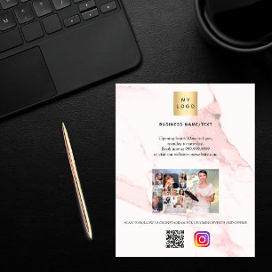 Prospectus 11,4 Cm X 14,2 Cm Logo de l'entreprise photo qr code instagram marbr