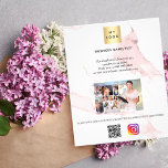 Prospectus 11,4 Cm X 14,2 Cm Logo de l'entreprise photo qr code instagram marbr<br><div class="desc">Personnalisez et ajoutez votre logo,  votre nom,  votre texte,  votre photo,  votre propre code QR à votre compte instagram. Marbre rose vif en arrière - plan.</div>