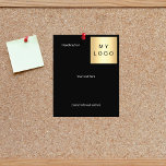 Prospectus 11,4 Cm X 14,2 Cm Logo d'entreprise blanc noir<br><div class="desc">Arrière - plan noir,  texte blanc. Personnalisez et ajoutez le logo et le texte de votre entreprise.</div>